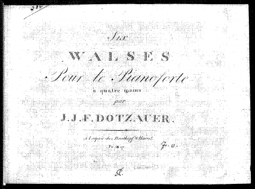 Dotzauer - 6 Waltzes for Piano 4-Hands - Score