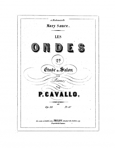 Cavallo - Les ondes - Piano Score - Score