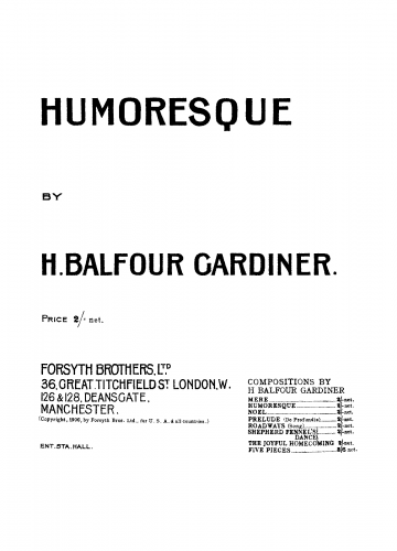Gardiner - Humoresque - Score