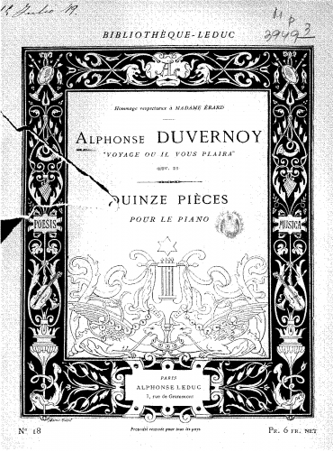 Duvernoy - Voyage où il vous plaira - Score