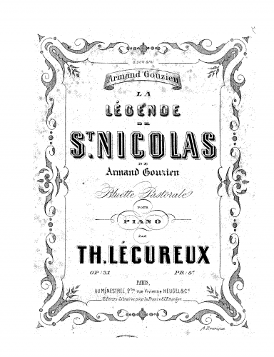 Lécureux - La légende de St. Nicolas: Bluette pastorale - Score
