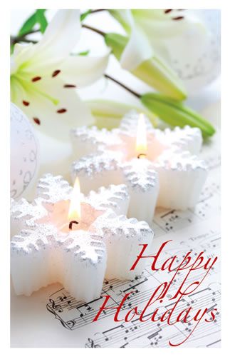 Holiday Cards - Flowers, Candles, & Sheet Music