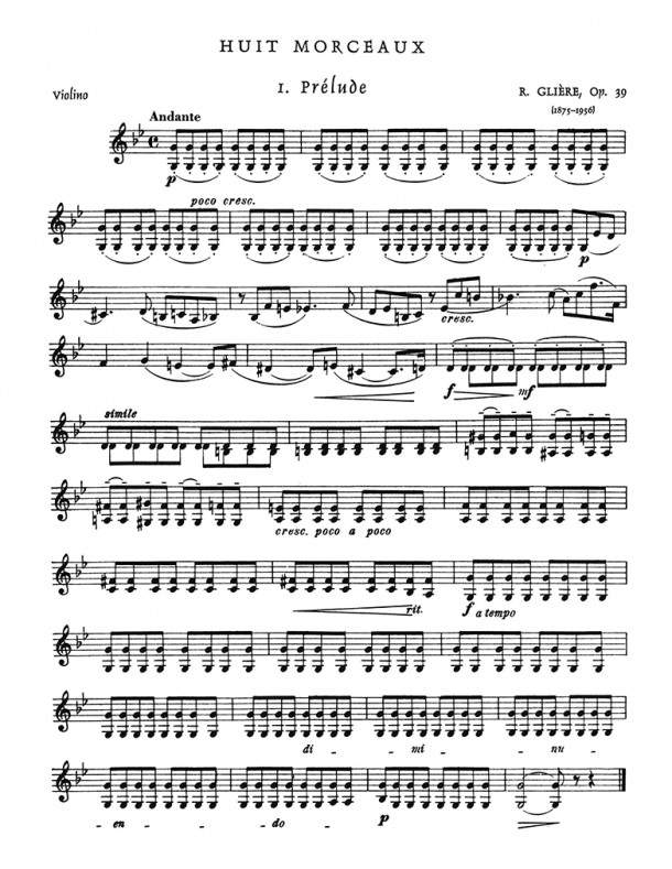 Glière - 8 Pieces, Op. 39