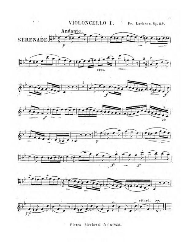 Lachner - Serenade in G Major for 4 Cellos