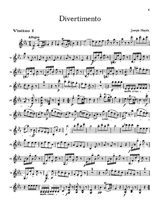 Haydn - Divertimento in Eb Major, Hob. II:6