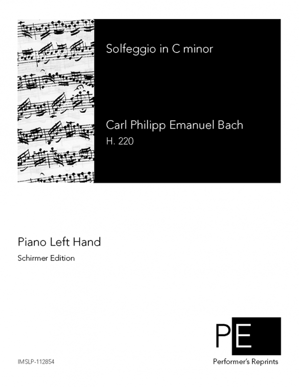 Bach - Solfeggietto, Wq. 117.1 / H. 220 - For Piano Left Hand