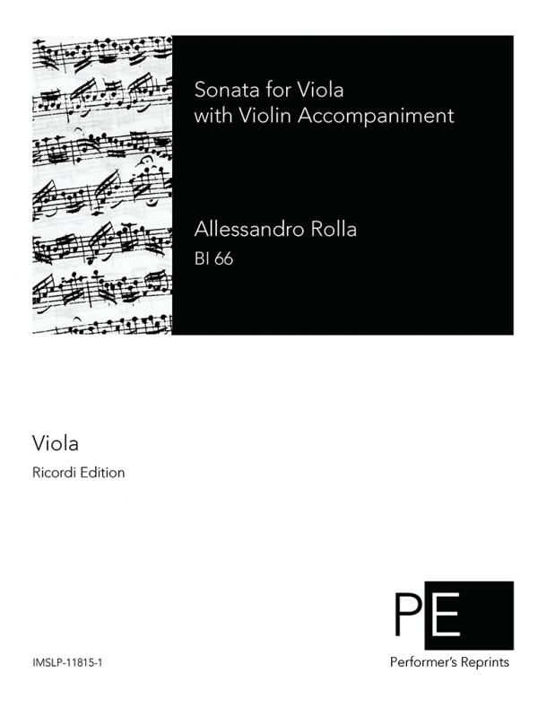 Rolla - Sonata for Viola with Violin Accompaniment