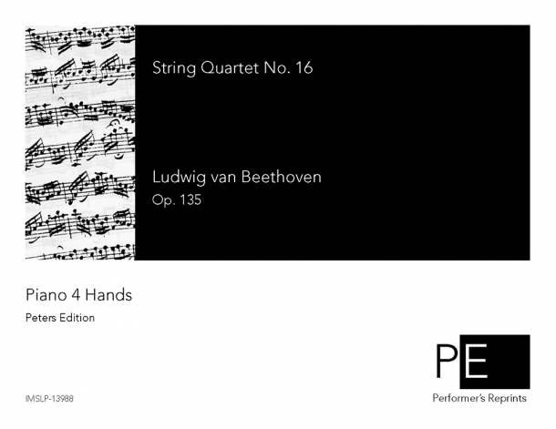 Beethoven - String Quartet No. 16 - For Piano 4 hands (Ulrich and Wittmann)