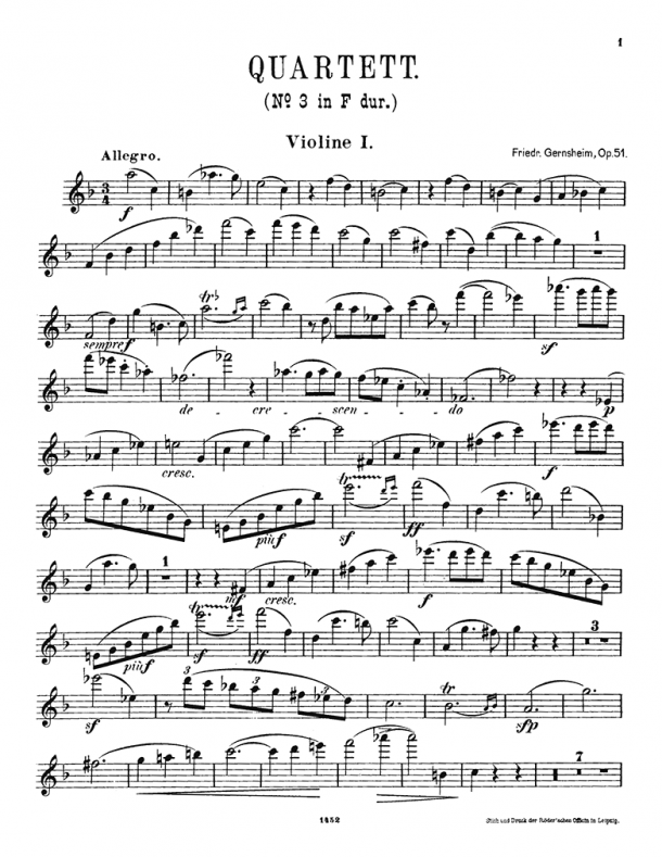 Gernsheim - String Quartet No. 3, Op. 51