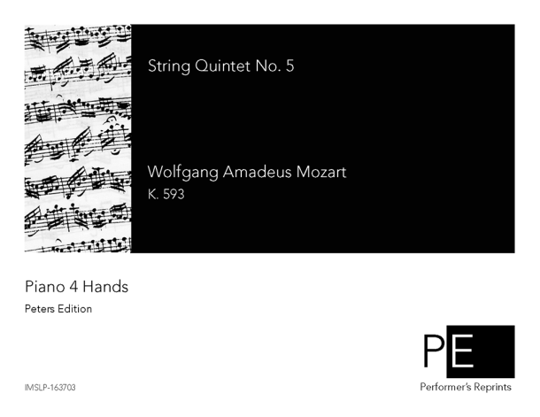 Mozart - String Quintet No. 5, K. 593 - For Piano 4 Hands