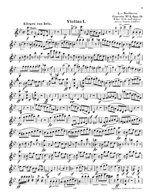 Beethoven - Piano Concerto No. 2, Op. 19 - For Piano & String Quintet