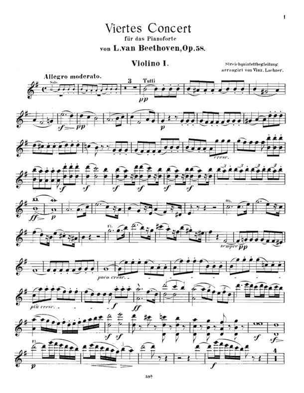 Beethoven - Piano Concerto No. 1 - For Piano & String Quintet
