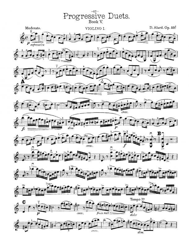 Alard - Progressive Duets, Op. 23 - Duo No. 1 in C major