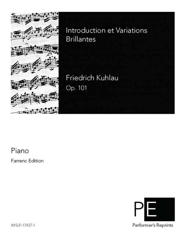 Kuhlau - Introduction & Variations on a Theme from Spohr's 'Jessonda' for Flute & Piano, Op. 101