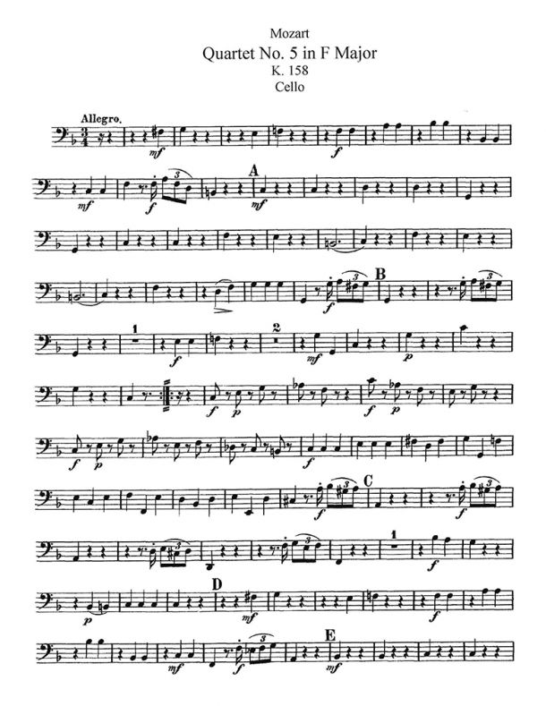 Mozart - String Quartet No. 5