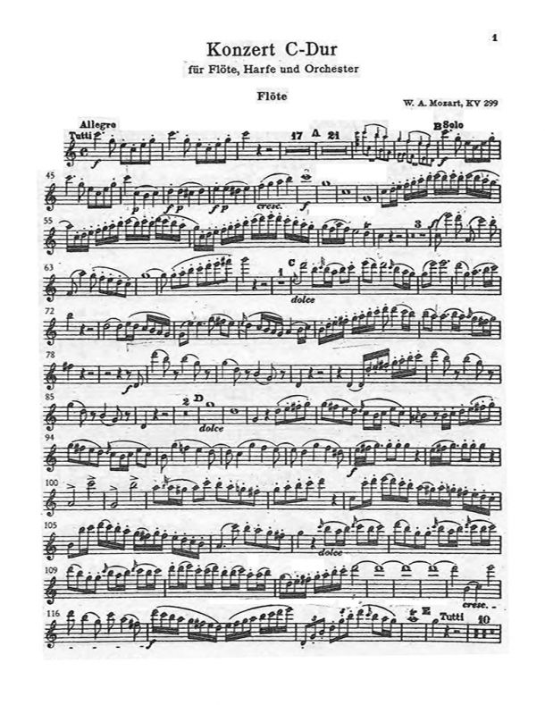 Mozart - Flute and Harp Concerto - Flute solo
