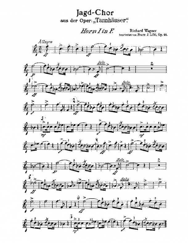 Wagner - Tannhäuser - Jagdchor (Act II) - For 4 Horns