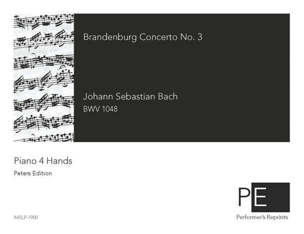 Bach - Brandenburg Concerto No. 3 - For Piano 4 hands (Reger)