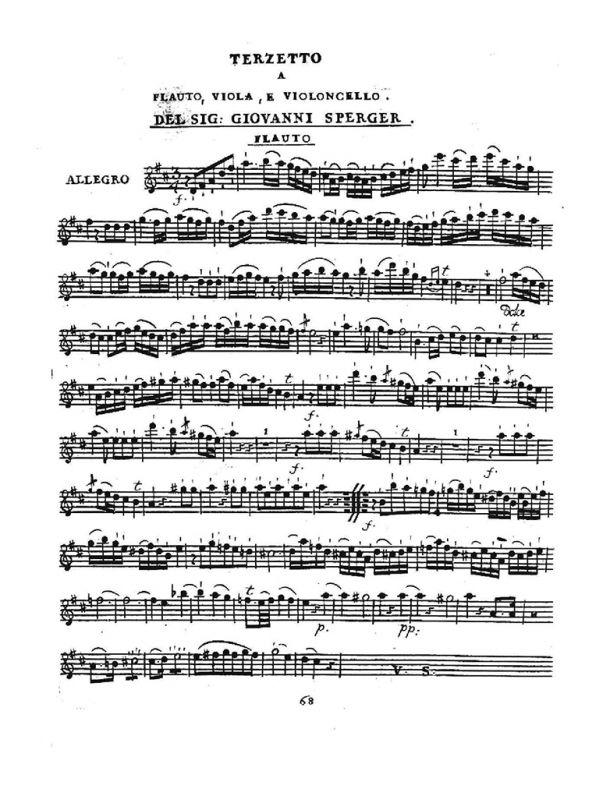 Sperger - Terzetto for Flute, Viola and Violoncello