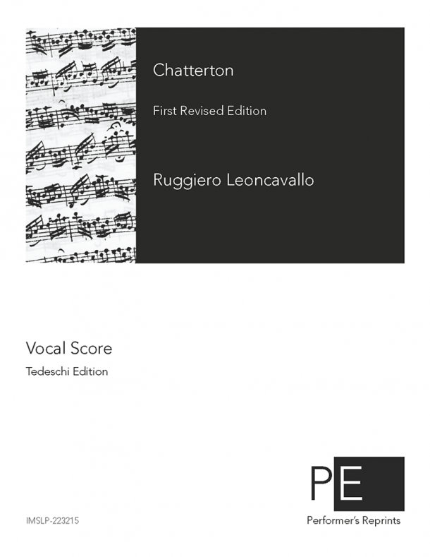 Leoncavallo - Chatterton - Vocal Score (1896 Revision)