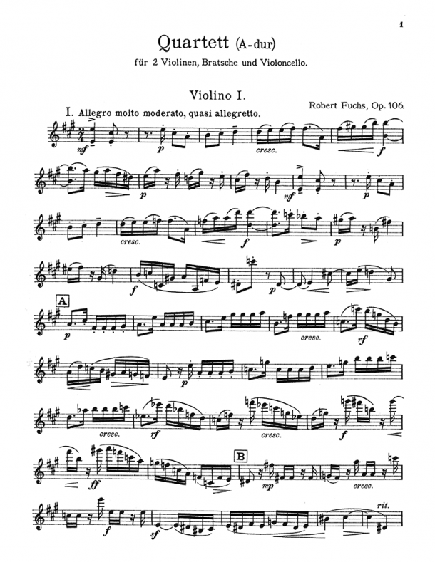 Fuchs - String Quartet No. 4, Op. 106