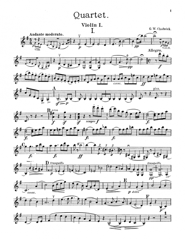 Chadwick - String Quartet No. 4 in E minor