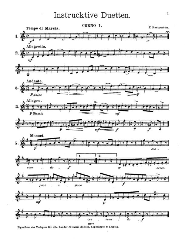 Rasmussen - Instructive Duets for 2 Horns