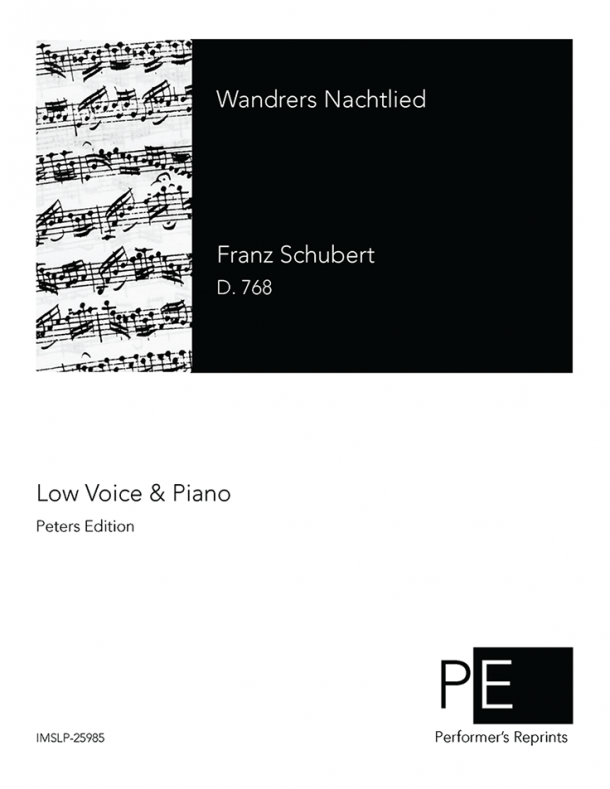 Schubert - Wandrers Nachtlied, D. 768 - For Low Voice