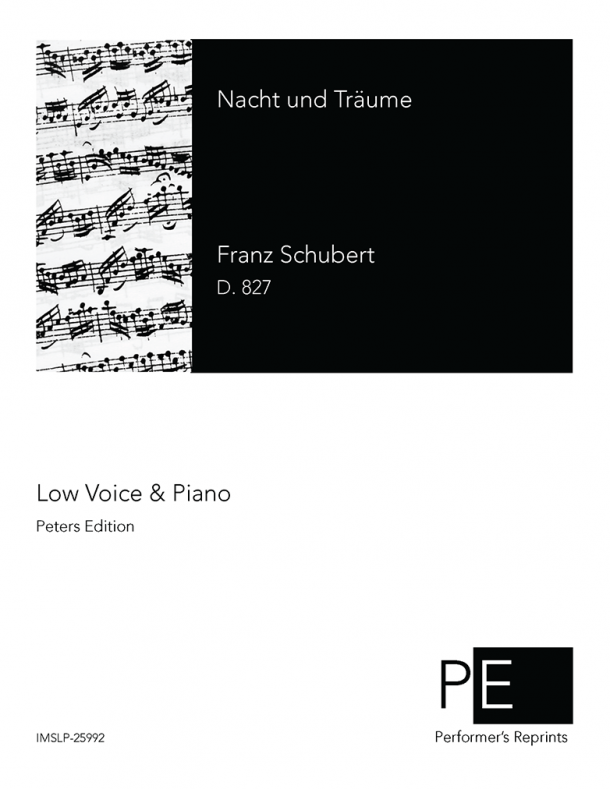Schubert - Nacht und Träume, D. 827 - For Low Voice