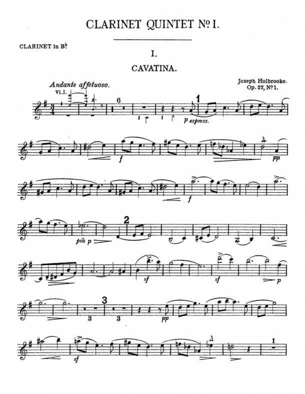 Holbrooke - Clarinet Quintet No. 1