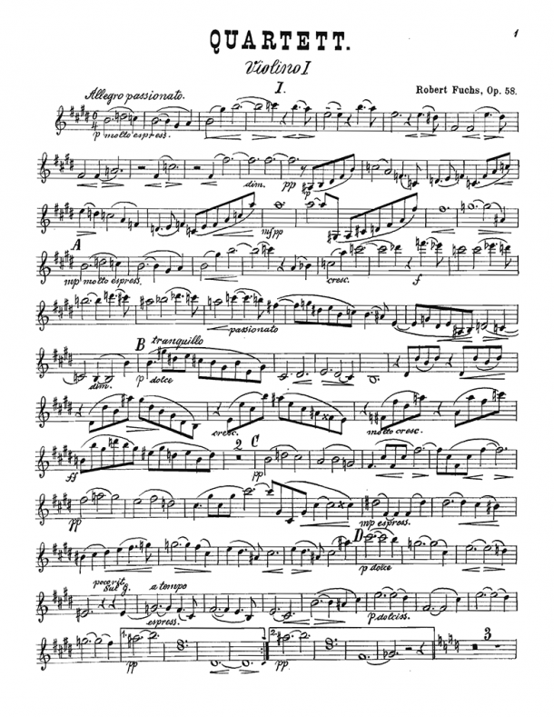 Fuchs - String Quartet No. 1, Op. 58