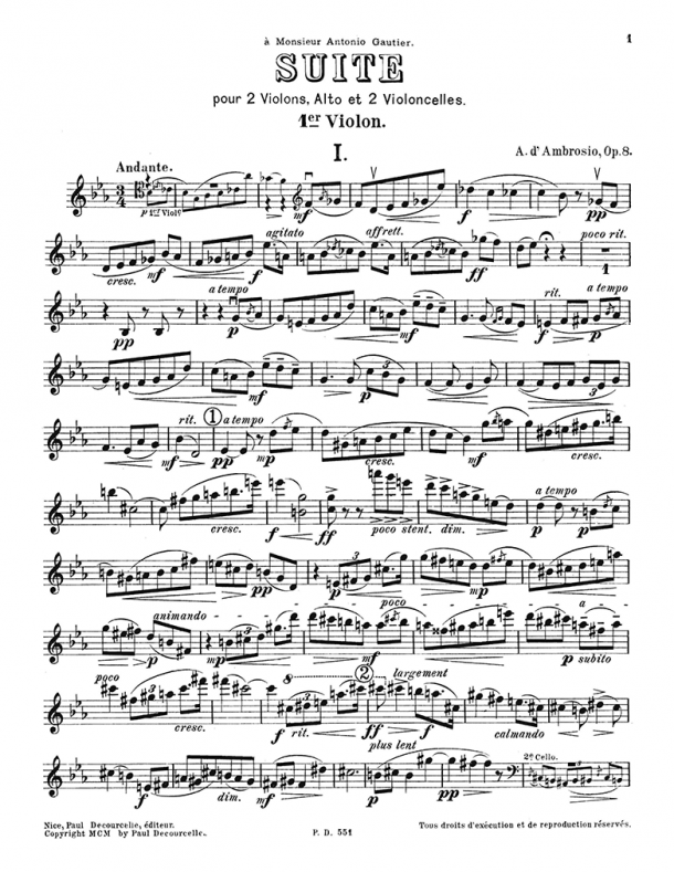 D'Ambrosio - Suite, Op. 8