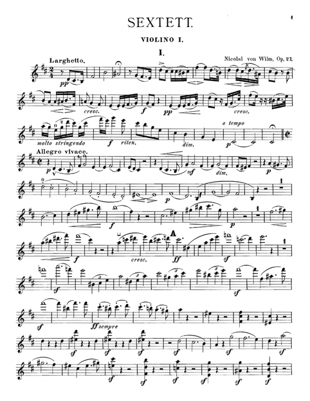 Wilm - String Sextet, Op. 27