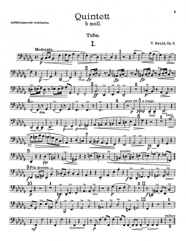 Ewald - Quintet No. 1, Op. 5