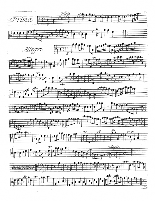 Barsanti - 9 Overtures, Op. 4 - Viola