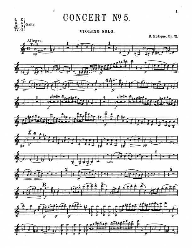 Molique - Violin Concerto No. 5 in A minor, Op. 21 - Violin Solo