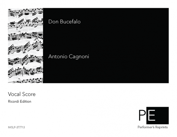 Cagnoni - Don Bucefalo - Vocal Score