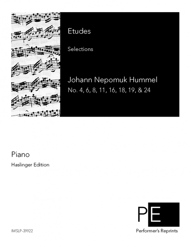 Hummel - 24 Etudes pour le pianoforte, Op. 125 - Nos.4, 6, 8, 11, 16, 18, 19, 24