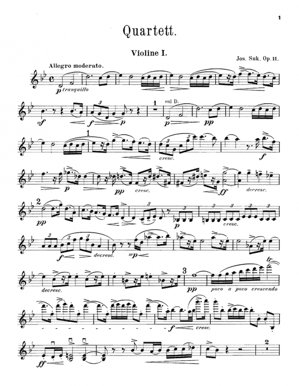 Suk - String Quartet No. 1