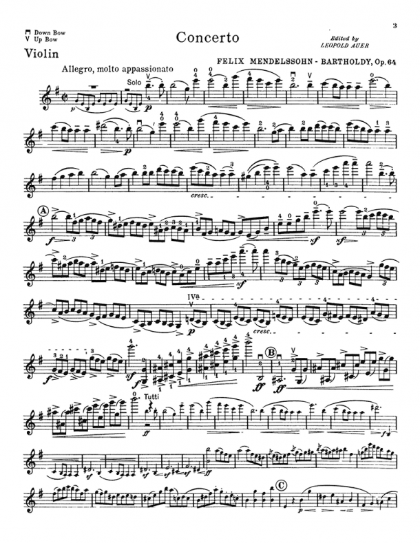 Mendelssohn - Violin Concerto, Op. 64 - Violin Solo