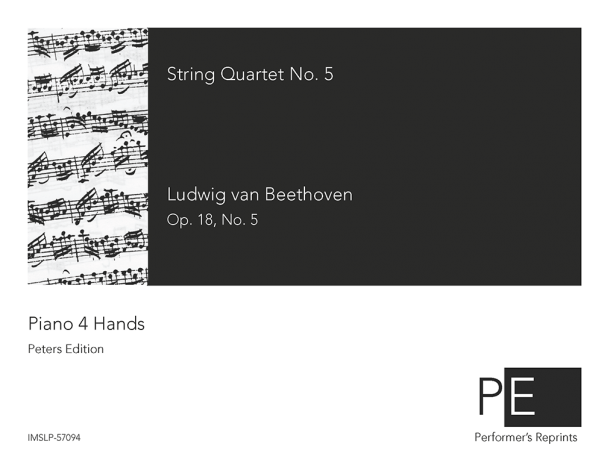 Beethoven - String Quartet No. 5 in A Major - For Piano 4 Hands