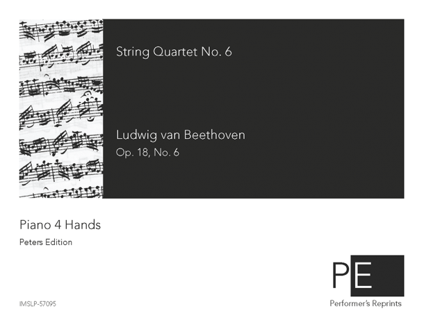 Beethoven - String Quartet No. 6, Op. 18, No. 6 - For Piano 4 Hands