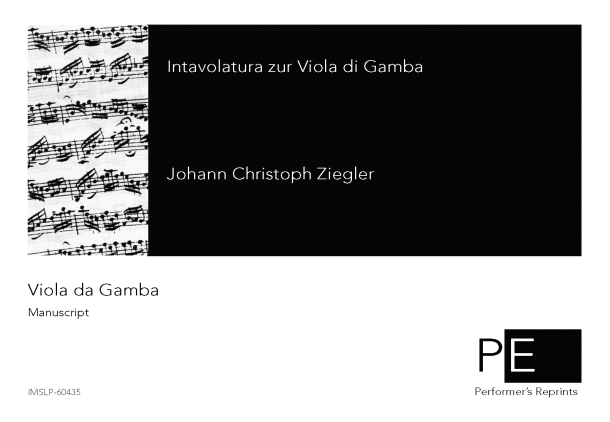 Ziegler - Intavolatura zur Viola di Gamba