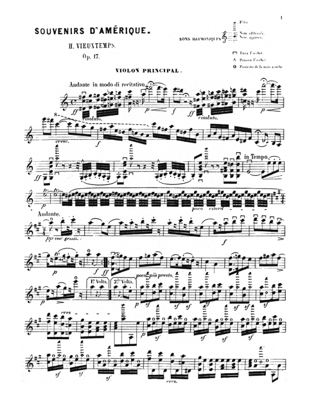Vieuxtemps - Souvenirs d'Amérique, Op. 17 - Violin Solo