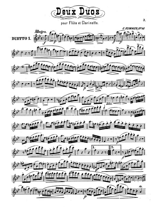 Kummer - 2 Duos for Flute & Clarinet