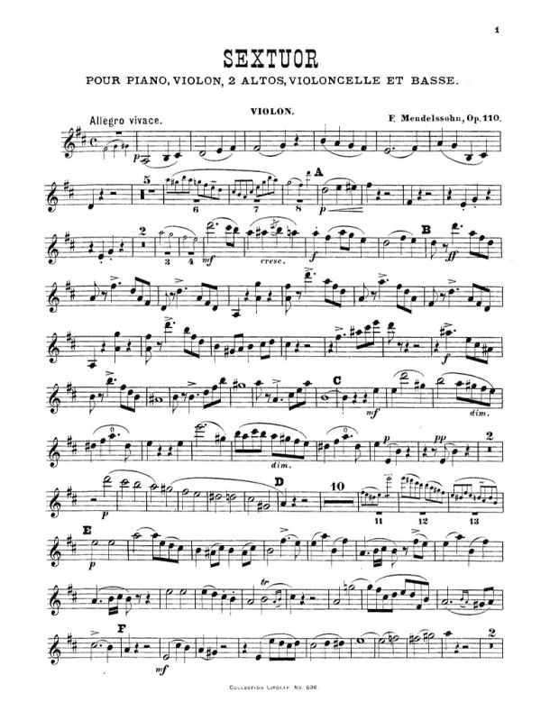 Mendelssohn - Piano Sextet, Op. 110