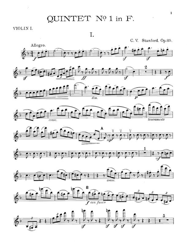 Stanford - String Quintet No. 1, Op. 85