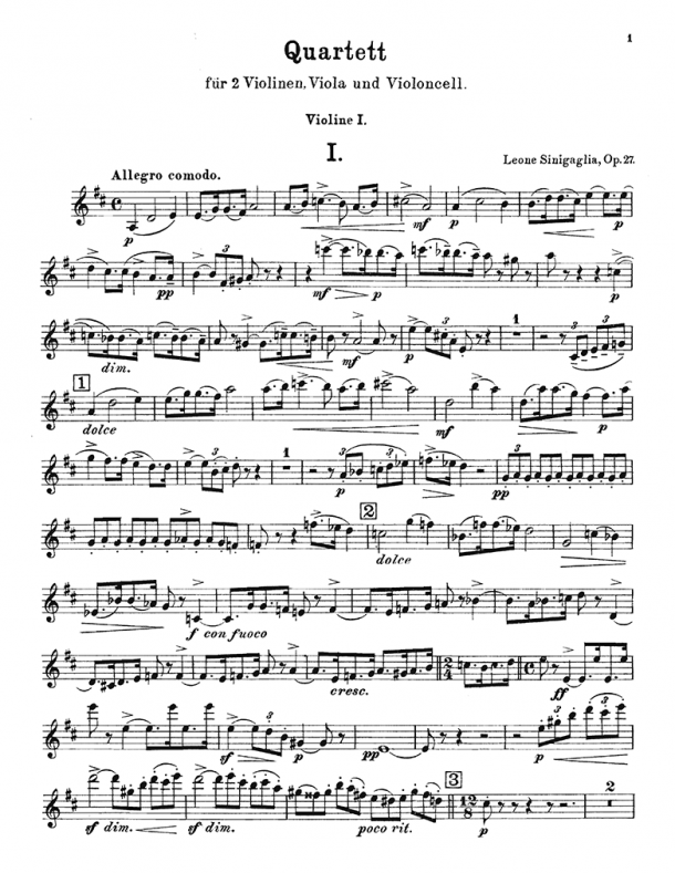 Sinigaglia - String Quartet, Op. 27