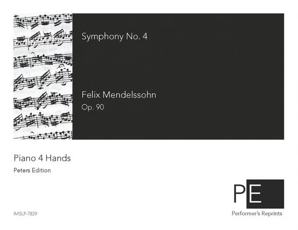 Mendelssohn - Symphony No. 4 in A Major - For Piano 4 Hands