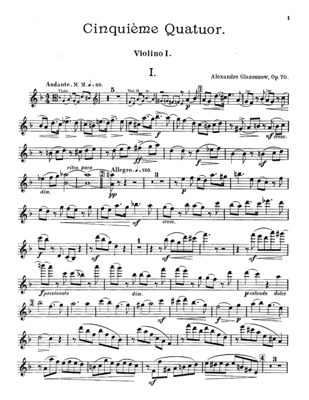 Glazunov - String Quartet No. 5, Op. 70